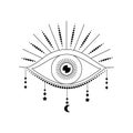 Mystical eyes in line art style