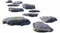 Mystical floating stones creating a skyhigh pathway