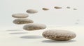 Mystical floating stones creating a skyhigh pathway