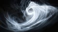 Mystical flow of white smoke swirling in dark space, creating an enchanting abstract pattern of light and shadow Royalty Free Stock Photo