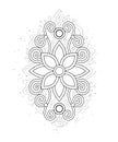 Mystical Flower with Scrollworks, Deco Element on White Royalty Free Stock Photo