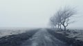 Mystical Foggy Road In Post-apocalyptic Surrealism - Uhd Image