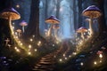 Enchanted Forest with Glowing Creatures