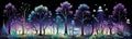 mystical forest with bioluminescent plants vector isolated illustration Royalty Free Stock Photo