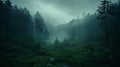 Mystical Forest: A Dark And Atmospheric Landscape In 8k Resolution