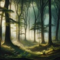 Mystical Forest at Dawn