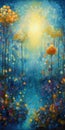 Mystical Forest Landscape Painting for Wall Art.