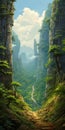 Mystical Forest And Mountains: A Zen-inspired Painting By Andreas Rocha