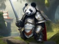 Mystical Fusion: Panda of Knight Dragon Artwork
