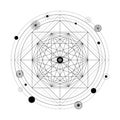 Mystical geometry symbol. Linear alchemy, occult, philosophical sign.