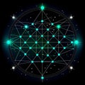 Mystical Geometry Symbol On Space Background.
