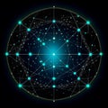 Mystical Geometry Symbol On Space Background.