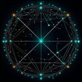 Mystical Geometry Symbol On Space Background.