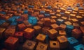 Mystical Glowing Elemental Cubes AI Generative