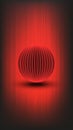 Mystical glowing power fireball, 3d creative ball shape, futuristic round object, fantastic dark vertical background, phone wallpa