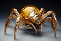 Mystical Golden spider robot. Generate Ai