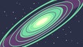 Mystical Green Spiral Galaxy in Deep Outer Space, vector design Generative AI Royalty Free Stock Photo