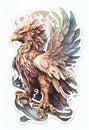 Mystical griffin on white background. AI Generated