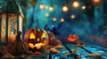 Enchanted Halloween Night with Jack-o\'-Lanterns