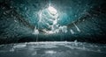 Mystical Ice Cave Interior with Light Streaming Through Opening Royalty Free Stock Photo