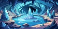 Mystical Ice Cavern with Crystal Formations and Pool Royalty Free Stock Photo