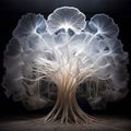 Mystical Image of Interconnected Mushroom Mycelium