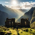 Mystical Incan ruin nestled in the Andean mountains