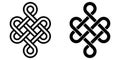Mystical knot of longevity and health, Feng Shui luck sign, vector infinity knot, tattoo of the symbol health of