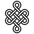 Mystical knot of longevity and health, sign good luck Feng Shui, vector the infinity knot, health symbol tattoo