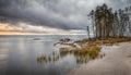 Mystical landscape the Baltic Sea. Estonia