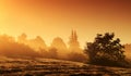 Mystical landscape at sunrise Royalty Free Stock Photo