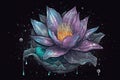 A mystical Lily flower t-shirt design with a lily growing out of a magical crystal