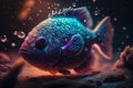 Mystical Magic Fish in Synthwave style with Vibrant Colors, Cinematic Lighting and Color Grading, AI Generative