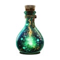 Mystical magic potion in a bottle isolated on a white background, Ai Generated Royalty Free Stock Photo