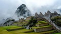 Mystical Majesty: Machu Picchu's Ancient Splendor Amidst Andean Mists Royalty Free Stock Photo