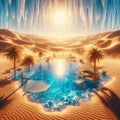 Mystical mirage in the hot desert.