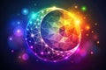 Mystical Moon Geometry Exploring Celestial Patterns in Abstract Bokeh Art a Sacred Geometry Design