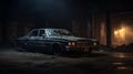 Mystical Moonlight: A Creased Car In The Abandoned Warehouse