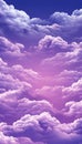 Mystical moonlight sky with purple gradient clouds, perfect background for phone