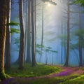 933 Mystical Moonlit Forest: A magical and enchanting background featuring a moonlit forest with mystical elements and dreamy co Royalty Free Stock Photo