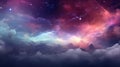 Mystical Nebulas and Twinkling Stars in a Vibrant Cosmic Dreamscape - Generative AI