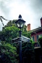 Mystical New Orleans. Street sign Bourbon Street Royalty Free Stock Photo