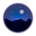 Mystical Night sky background with full moon and stars. Royalty Free Stock Photo