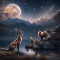 Mystical night sky with a constellation of mythical creatures A dreamy and imaginative celestial background1