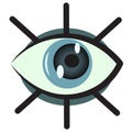 Mystical observant eye. All-seeing eye. Abstract minimalist hand drawn vector illustration close up. An attentive look