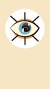 Mystical observant eye. All-seeing eye. Highlights for stories. Abstract minimalist hand drawn vector illustration