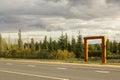 Mystical old wooden gate next to the road. Ruins of no historical value from a wooden house from the century before last