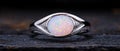 Mystical opal gemstone ring Royalty Free Stock Photo