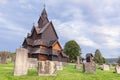 Mystical place, Heddal stave church, Norway. Largest stave church in Norway. Heddal Stavkirke in Notodden, beautifull turistic Royalty Free Stock Photo