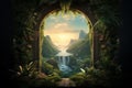 Mystical Portal to paradise door. Generate Ai